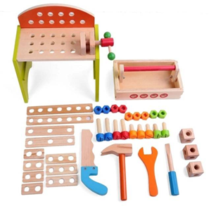 ست اسباب بازی میز ابزار چوبی Wooden tool table toy set -اسباب بازی